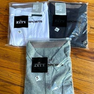 🆕 ZITY three Mens Polo Shirt Short Sleeve Sports Golf Tennis T-Shirts, XL